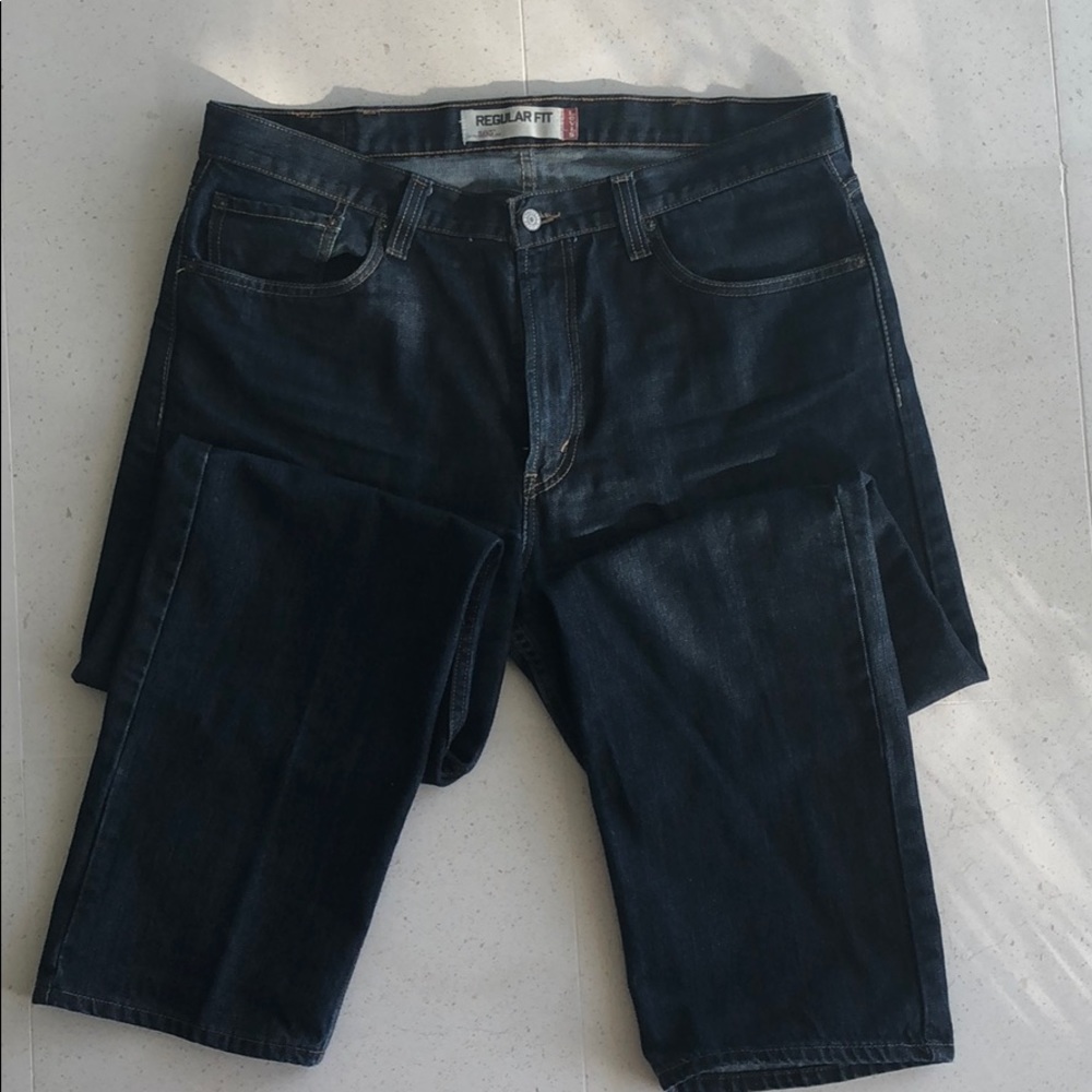 Men’s Levi’s 505 dark wash denim jeans